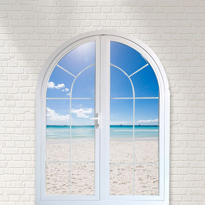 Power Coating French Top Round Arched Exterior Patio Casement Glass Doors in Any Color