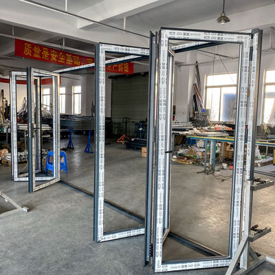 Hardware Soundproof Interior Bi-folding Double Glazing Aluminum Glass Thermal Break Bifold Patio Folding Doors