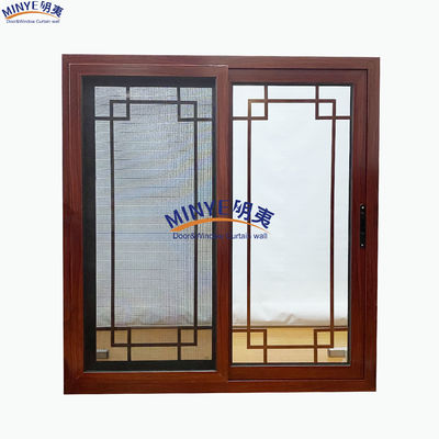 Modern Design Aluminum Sliding Window with Anodized Profile Finish and Folding Screen