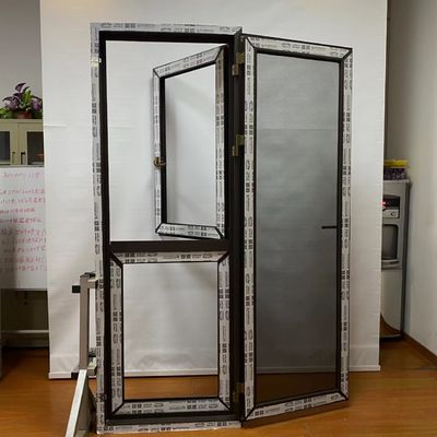 Minimalist Glass Door with Chinese Top Hardware Aluminum Double Leaf Casement Window