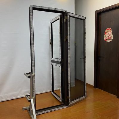 Minimalist Glass Door with Chinese Top Hardware Aluminum Double Leaf Casement Window