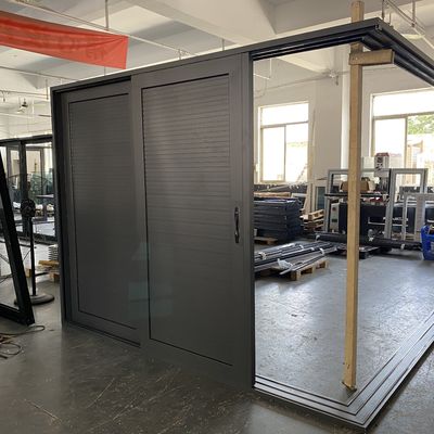 Entry Sliding Gusset Door System for Panoramic Corner Patio Doors Finished in Aluminum