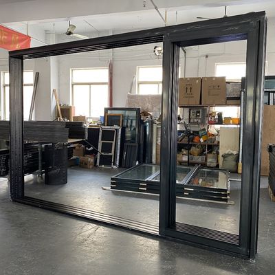 Entry Sliding Gusset Door System for Panoramic Corner Patio Doors Finished in Aluminum
