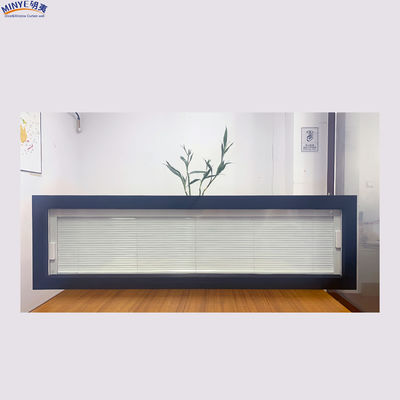 Windproof FiberGlass Screen Netting Built-in Horizontal Opening Blinds Aluminum Alloy Fixed Window for Commercial