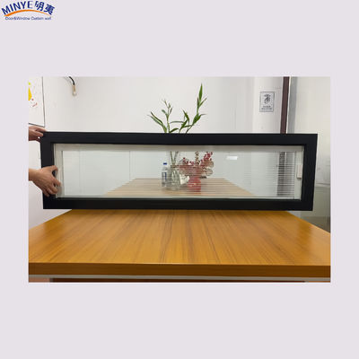 Windproof FiberGlass Screen Netting Built-in Horizontal Opening Blinds Aluminum Alloy Fixed Window for Commercial