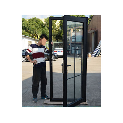 Customized Size Double Tempered Glass Aluminum Alloy Casement Door for Modern Bathroom