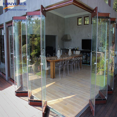 Beautiful Frameless Custom Glass Aluminum Balcony Folding Door with Thermal Insulation