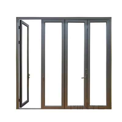 Double Tempered Glass Energy Saving Foldable Aluminum Glass Folding Doors for Workplace