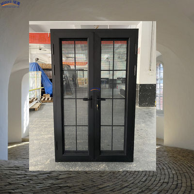 Double Tempered Glass Residential Thermal Break Aluminum Casement Door with High Strength Hardware