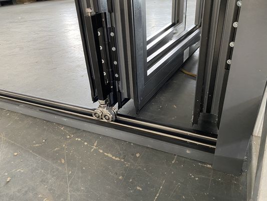 Foldable Patio Bi-fold Thermal Break Aluminum Stacker Door for Heat and Sound Insulation