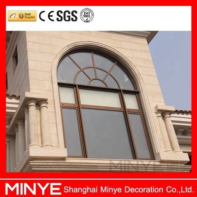 CE Standard Aluminum Profile Half Round Arched Casement Window with Wood Grain Design
