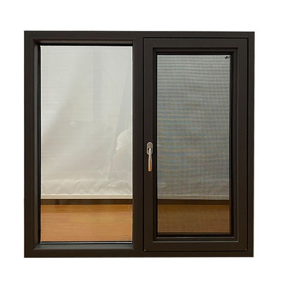 Aluminium Casement Window with Double Glazed Roller Shutters and Modern Design Style
