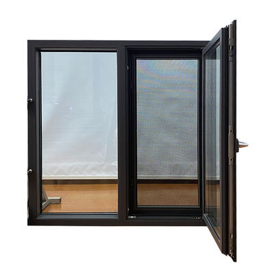 Aluminium Casement Window with Double Glazed Roller Shutters and Modern Design Style