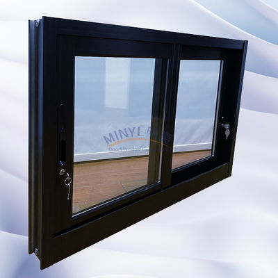 Customized Balcony Windproof Ordinary Double Panel Sliding Aluminum Glass Window