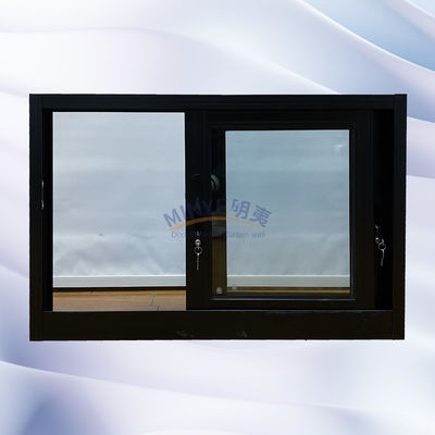 Customized Balcony Windproof Ordinary Double Panel Sliding Aluminum Glass Window