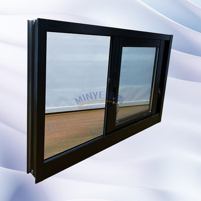 Customized Balcony Windproof Ordinary Double Panel Sliding Aluminum Glass Window
