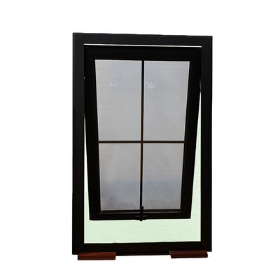Swing Open Style Aluminum Awning Window with Double Tempered Glass and Built-in Lattice