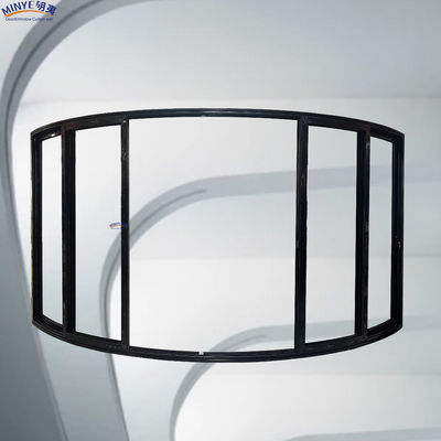 Hotel Sliding Door with Curved Multi Tracks Aluminum Frame and Double Tempered Glass