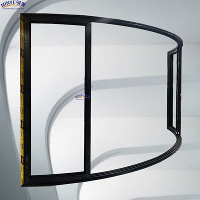 Hotel Sliding Door with Curved Multi Tracks Aluminum Frame and Double Tempered Glass