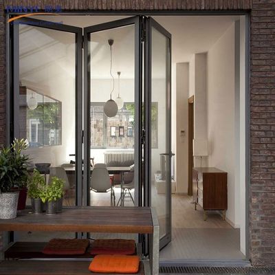 Outdoor Decoration Folding Front Entry Glass Entry Door with FiberGlass Screen Netting