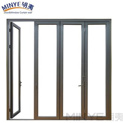 Outdoor Decoration Folding Front Entry Glass Entry Door with FiberGlass Screen Netting