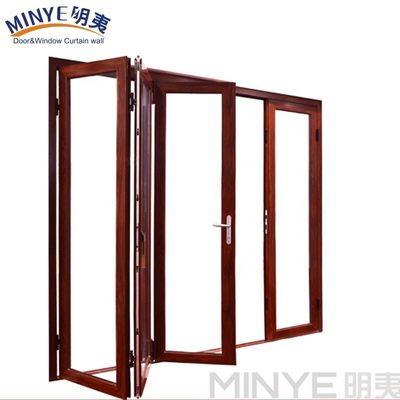 Outdoor Decoration Folding Front Entry Glass Entry Door with FiberGlass Screen Netting