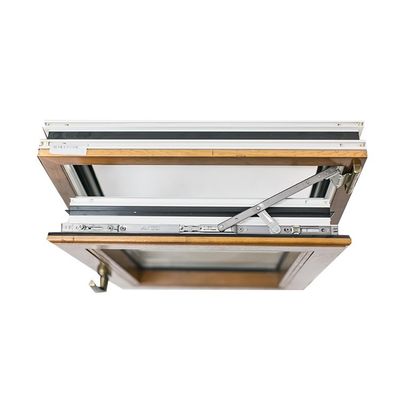 Wood Grain Design Thermal Break Aluminum Tilt and Turn Window with Double Tempered Glass