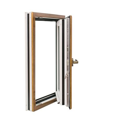 Wood Grain Design Thermal Break Aluminum Tilt and Turn Window with Double Tempered Glass