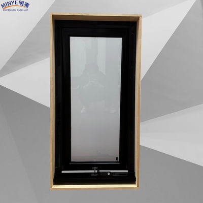 Aluminum Frame Thermal Break Awning Window with Double Tempered Glass and Wood Subframe