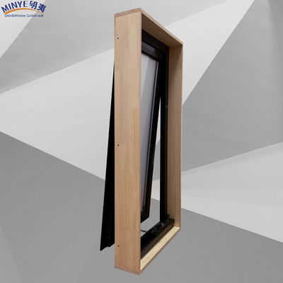 Aluminum Frame Thermal Break Awning Window with Double Tempered Glass and Wood Subframe