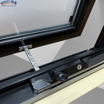 Aluminum Frame Thermal Break Awning Window with Double Tempered Glass and Wood Subframe
