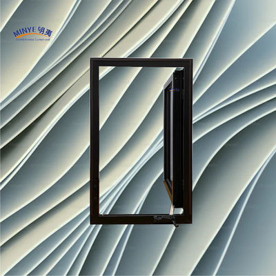 Modern Thermal Break Aluminum Casement Window with Divided Stripe Double Tempered Glass