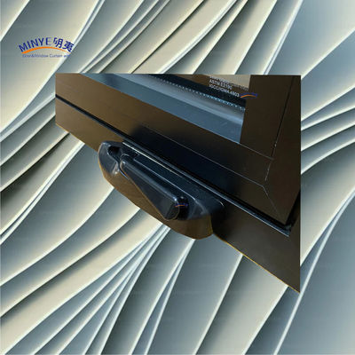 Modern Thermal Break Aluminum Casement Window with Divided Stripe Double Tempered Glass