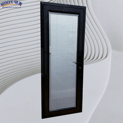 Aluminum Thermal Break Casement Glass Door with Inner Shutter and Double Tempered Glass
