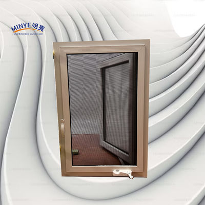 Thermal Break Aluminum Casement Window with Detachable Screen and Double Color Design
