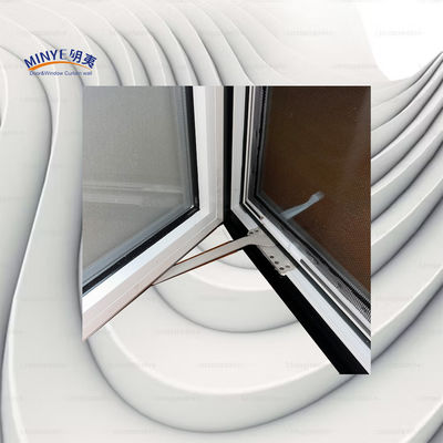 Thermal Break Aluminum Casement Window with Detachable Screen and Double Color Design