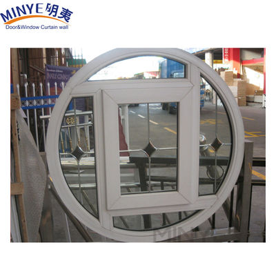 Modern Design Double Tempered Glass Circular Round Casement Windows with Window Grills