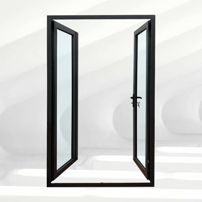 Postmodern Design Style Double Toughened Glass Powder Coated French Exterior Entry Door