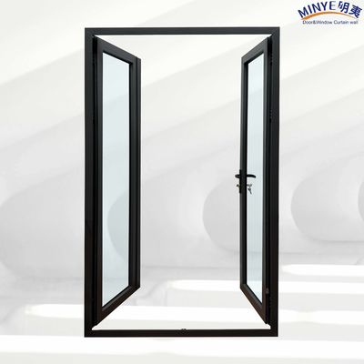 Postmodern Design Style Double Toughened Glass Powder Coated French Exterior Entry Door