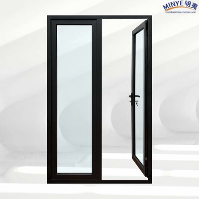 Postmodern Design Style Double Toughened Glass Powder Coated French Exterior Entry Door
