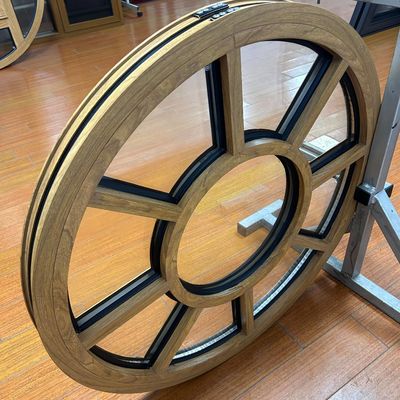 American-style Thermal Break Aluminum Fixed Window with Good Sealing in Wood Grain Color