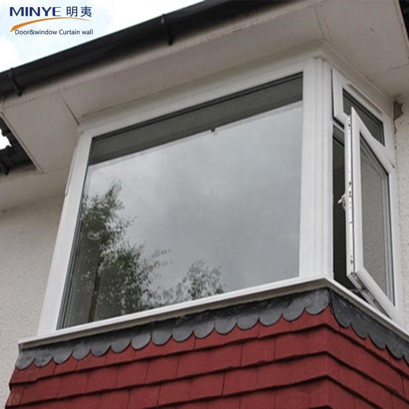 Double Glazed Double Tempered Glass Swing Out PVC Bay Vinyl Windows for Residential