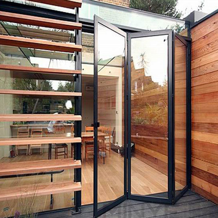 Big Transparent Bi Folding Garage Door with Finished Surface and Aluminum Alloy Material