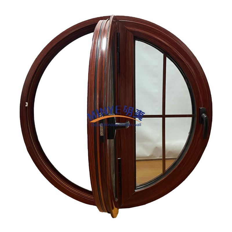 German Hardware Thermal Break Aluminum Alloy Profile Round Casement Window for Living Room