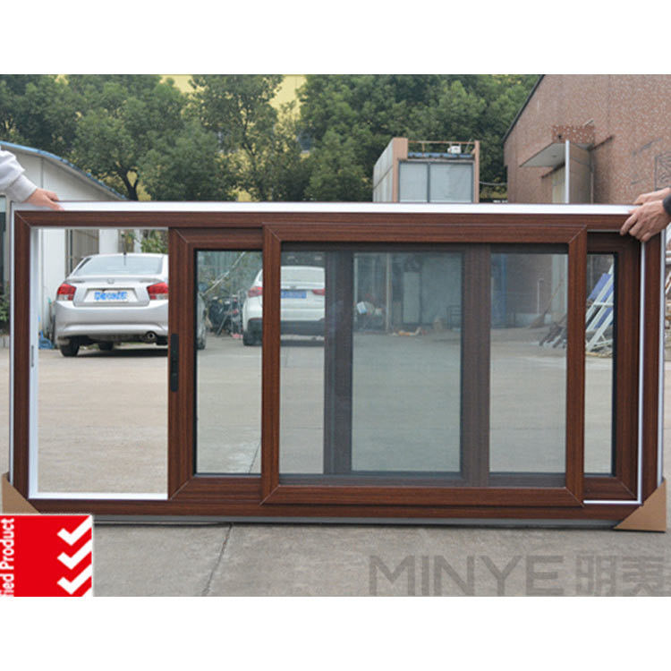 UPVC Sliding Door Composite Wood Color Sliding Doors for Side Opening Installation