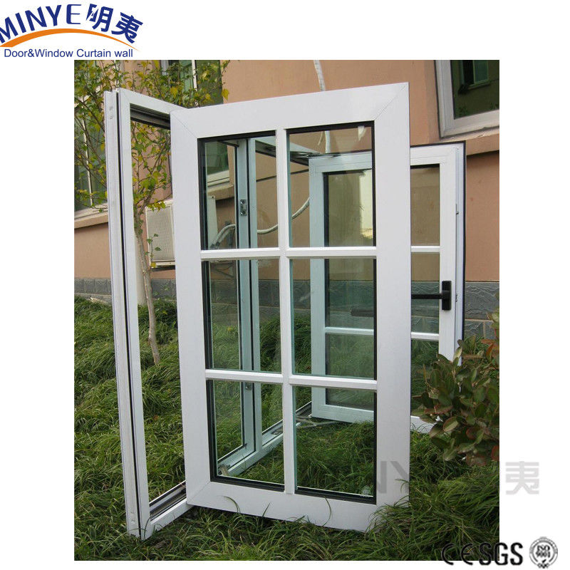 Modern French Design Soundproof Upvc PVC Glass Windows and Doors with Grill Residential