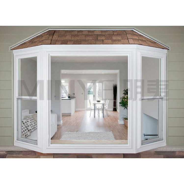 Brown Swing Open Style Affordable PVC Vinyl Replacement Windows with Bay Window Design