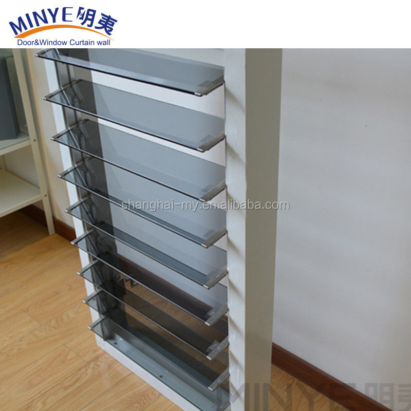 Decorative Aluminum Alloy Hurricane Glass Louver Blade Window for Security Measures