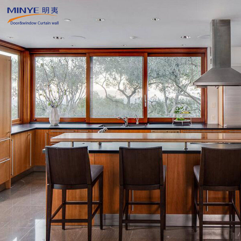 Villa Interior Sliding Glass Windows with Big Aluminum Panel and Horizontal Opening
