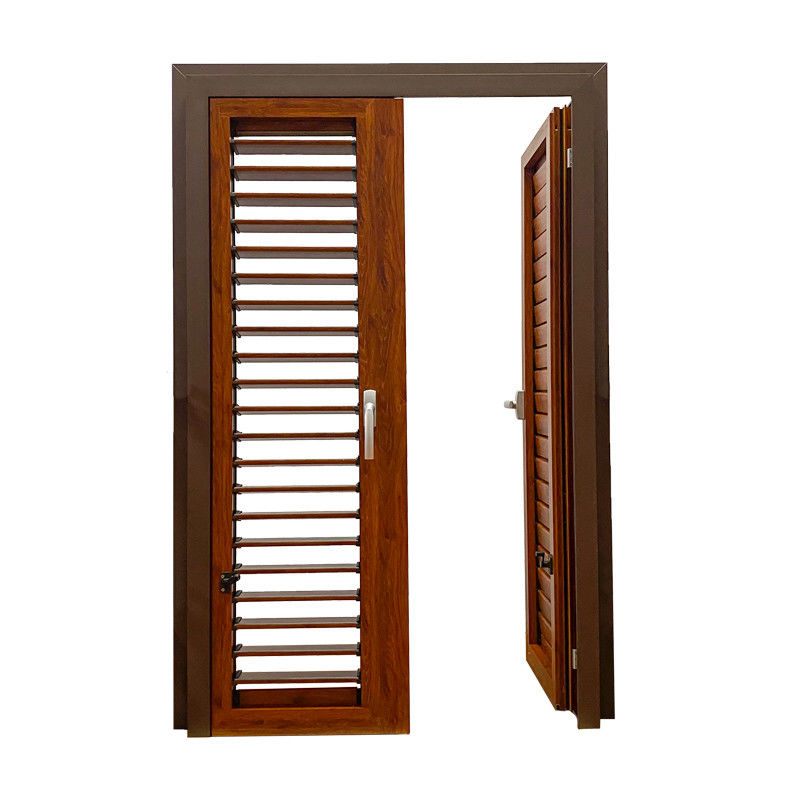 Design Aluminum Casement Doors with Customized Louver Size and Powder Coating Finish